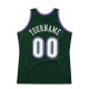 Custom Hunter Green White-Purple Authentic Throwback Basketball Jersey