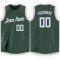 Custom Hunter Green White Round Neck Basketball Jersey