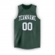 Custom Hunter Green White Round Neck Basketball Jersey