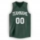 Custom Hunter Green White V-Neck Basketball Jersey