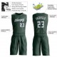 Custom Hunter Green White Round Neck Suit Basketball Jersey