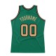 Custom Kelly Green Old Gold-Black Authentic Throwback Basketball Jersey