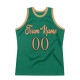 Custom Kelly Green Old Gold-Black Authentic Throwback Basketball Jersey