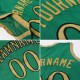 Custom Kelly Green Gold-White Authentic Throwback Basketball Jersey