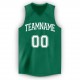 Custom Kelly Green White V-Neck Basketball Jersey