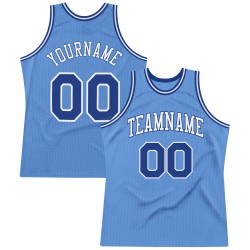 Custom Light Blue Royal-White Authentic Throwback Basketball Jersey