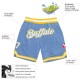 Custom Light Blue White-Gold Authentic Throwback Basketball Shorts