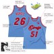 Custom Light Blue Red-Black Authentic Throwback Basketball Jersey