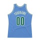 Custom Light Blue Kelly Green-White Authentic Throwback Basketball Jersey