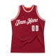 Custom Maroon White-Orange Authentic Throwback Basketball Jersey