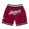 Custom Maroon White-Black Authentic Throwback Basketball Shorts