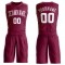 Custom Maroon White Round Neck Suit Basketball Jersey