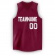 Custom Maroon White V-Neck Basketball Jersey