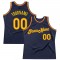 Custom Navy Gold-Orange Authentic Throwback Basketball Jersey