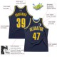 Custom Navy Gold-Light Blue Authentic Throwback Basketball Jersey