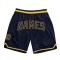 Custom Navy Navy-Gold Authentic Throwback Basketball Shorts