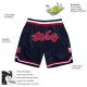 Custom Navy Red-White Authentic Throwback Basketball Shorts