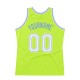 Custom Neon Green White-Light Blue Authentic Throwback Basketball Jersey