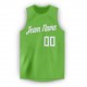 Custom Neon Green White Round Neck Basketball Jersey