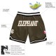 Custom Olive White-Black Authentic Throwback Basketball Shorts