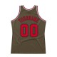 Custom Olive Red-Black Authentic Throwback Basketball Jersey