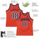 Custom Orange Navy-White Authentic Throwback Basketball Jersey