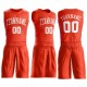 Custom Orange White Round Neck Suit Basketball Jersey