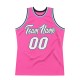 Custom Pink White-Light Blue Authentic Throwback Basketball Jersey