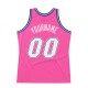 Custom Pink White-Royal Authentic Throwback Basketball Jersey