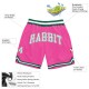 Custom Pink White-Kelly Green Authentic Throwback Basketball Shorts