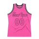 Custom Pink Pink-Black Authentic Throwback Basketball Jersey