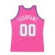 Custom Pink White-Purple Authentic Throwback Basketball Jersey