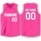 Custom Pink White V-Neck Basketball Jersey