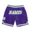 Custom Purple White-Kelly Green Authentic Throwback Basketball Shorts