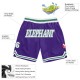 Custom Purple White-Kelly Green Authentic Throwback Basketball Shorts