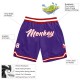 Custom Purple White-Red Authentic Throwback Basketball Shorts