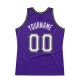 Custom Purple White-Black Authentic Throwback Basketball Jersey