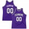 Custom Purple White-Silver Gray Authentic Throwback Basketball Jersey