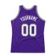 Custom Purple White-Silver Gray Authentic Throwback Basketball Jersey