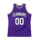 Custom Purple White-Silver Gray Authentic Throwback Basketball Jersey