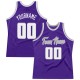 Custom Purple White-Silver Gray Authentic Throwback Basketball Jersey