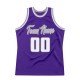 Custom Purple White-Silver Gray Authentic Throwback Basketball Jersey