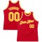 Custom Red Gold-White Authentic Throwback Basketball Jersey