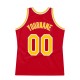 Custom Red Gold-White Authentic Throwback Basketball Jersey