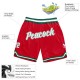 Custom Red White-Kelly Green Authentic Throwback Basketball Shorts