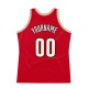 Custom Red White-Old Gold Authentic Throwback Basketball Jersey