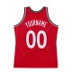 Custom Red White-Black Authentic Throwback Basketball Jersey