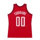 Custom Red White-Black Authentic Throwback Basketball Jersey