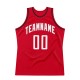 Custom Red White-Black Authentic Throwback Basketball Jersey