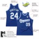 Custom Royal White-Light Blue Authentic Throwback Basketball Jersey